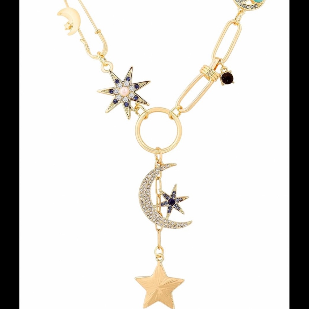 Italian gold filled moon and star necklace